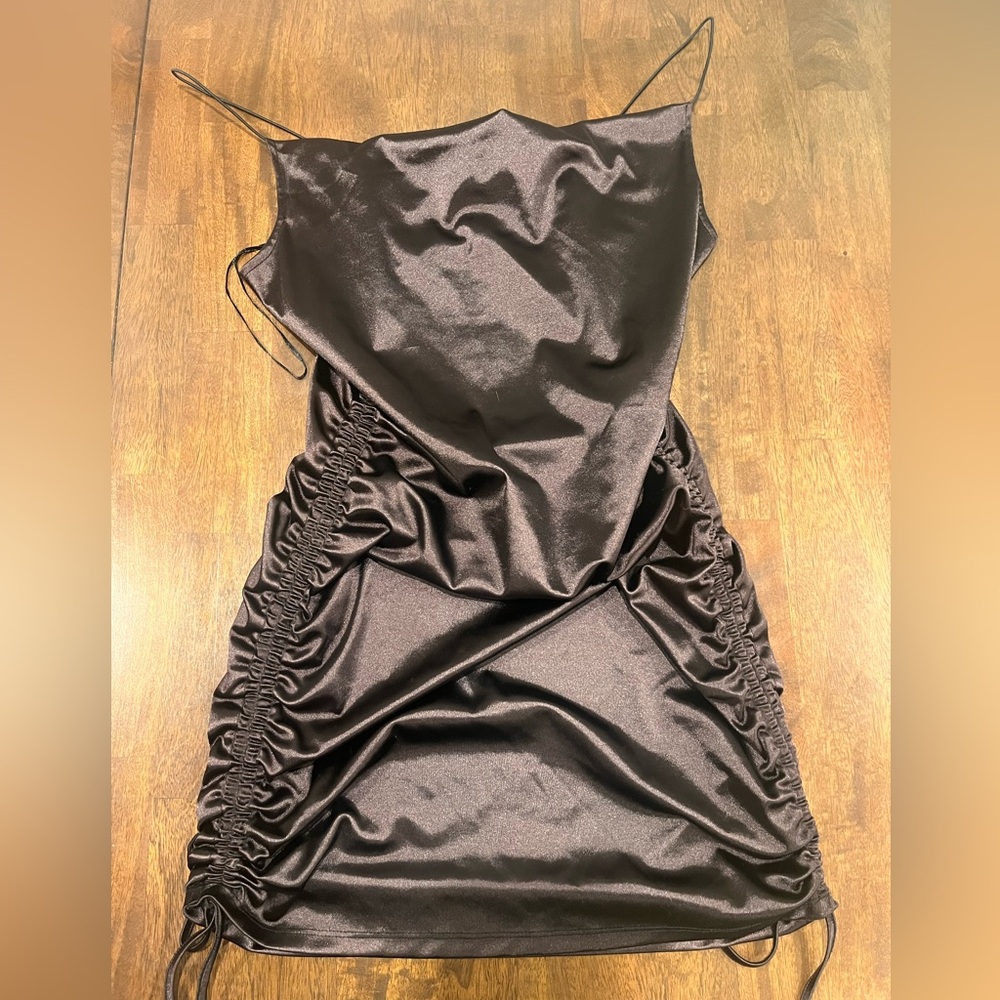 Divided Balck short Slip Dress